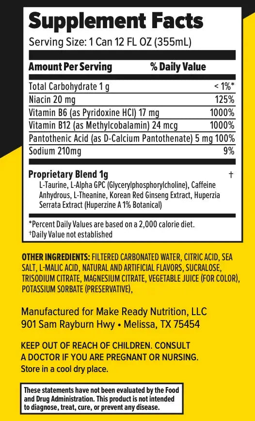 2Alpha Energy & Cognitive Drink Grape 12 pack Make Ready Nutrition