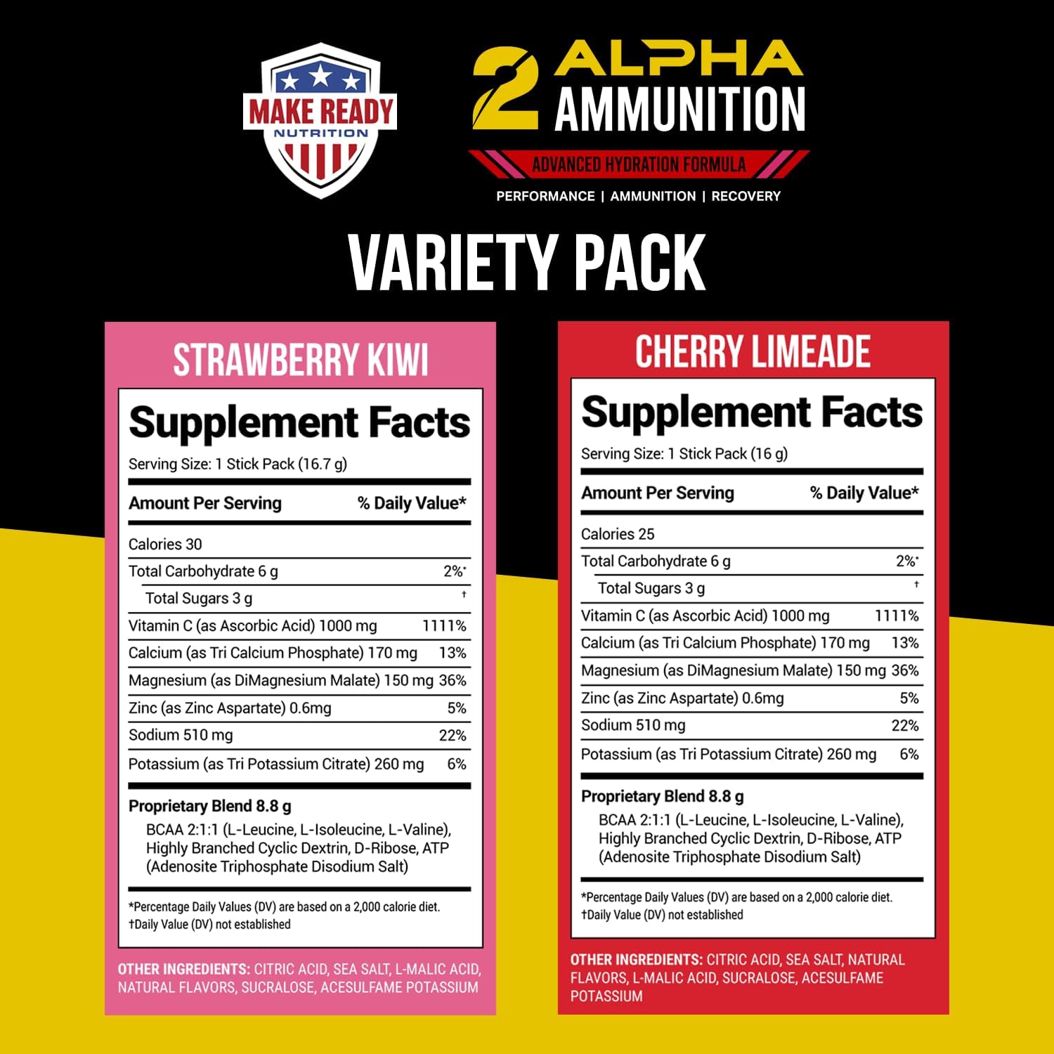 2ALPHA Ammunition Variety stick packs Make Ready Nutrition