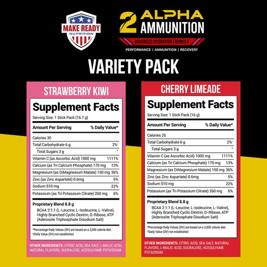 2ALPHA Ammunition Variety stick packs Make Ready Nutrition