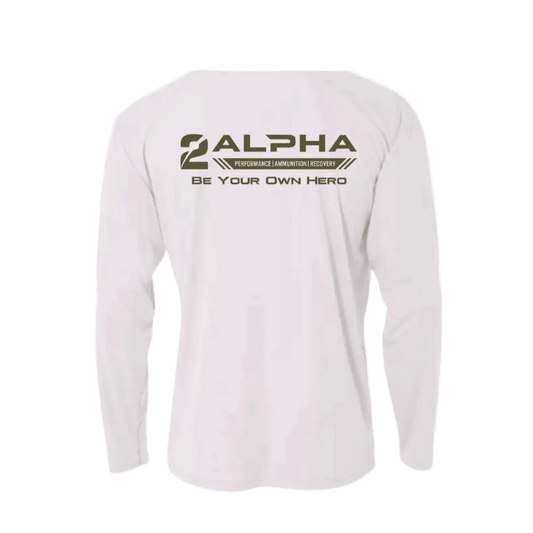 Be Your Own Hero - White Long Sleeve - Make Ready Nutrition and 2Alpha