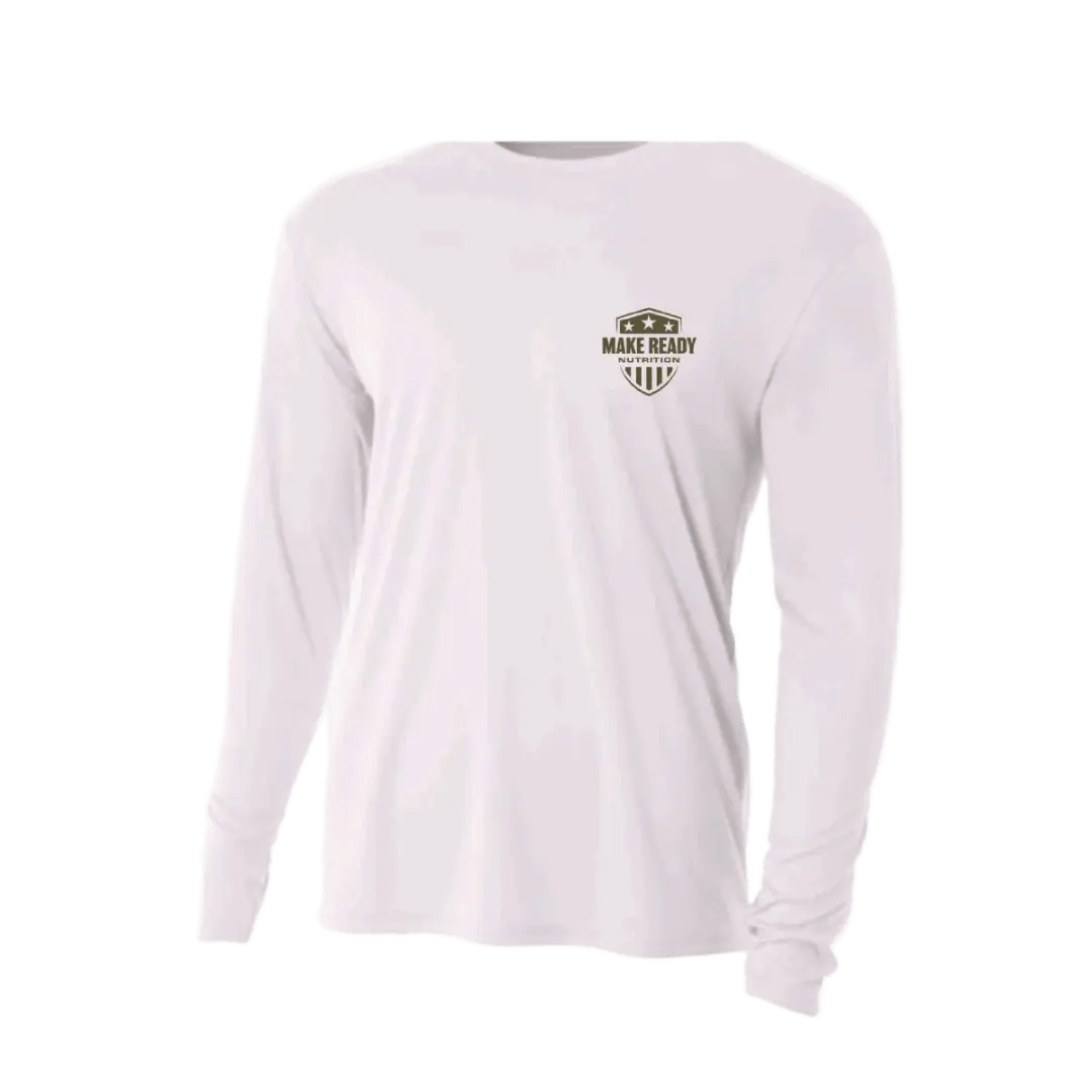 Be Your Own Hero - White Long Sleeve - Make Ready Nutrition and 2Alpha